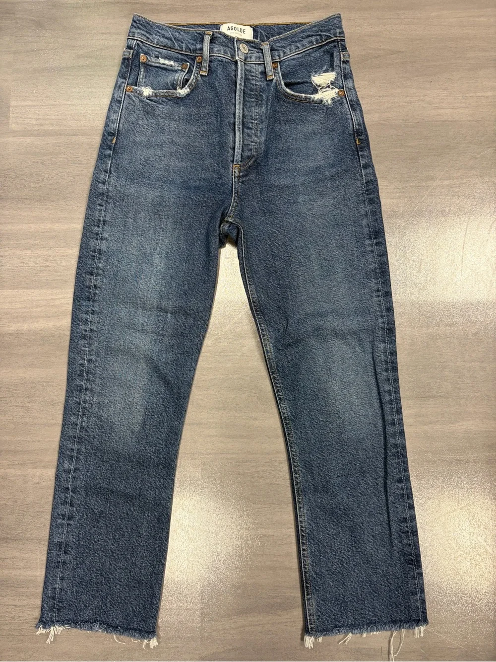 AGOLDE Riley High-Rise Straight Leg Crop Jeans